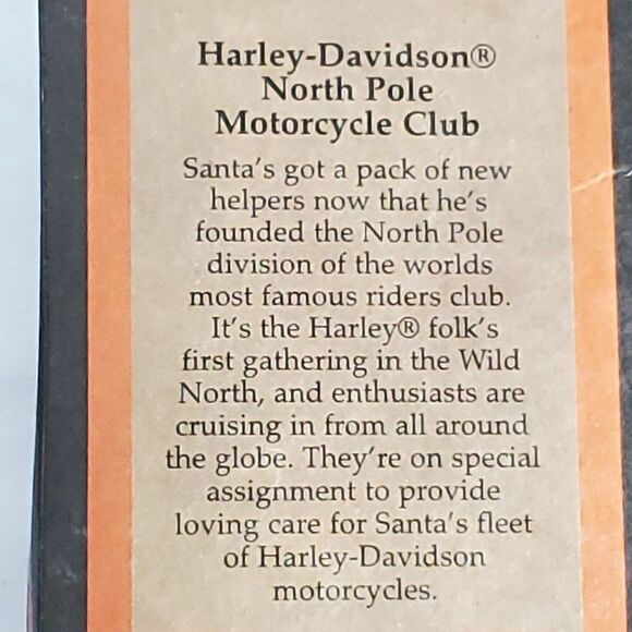 Vtg 2000 Harley Davidson North Pole Motorcycle Club Ornament Elf in Saddlebag - Picture 3 of 5